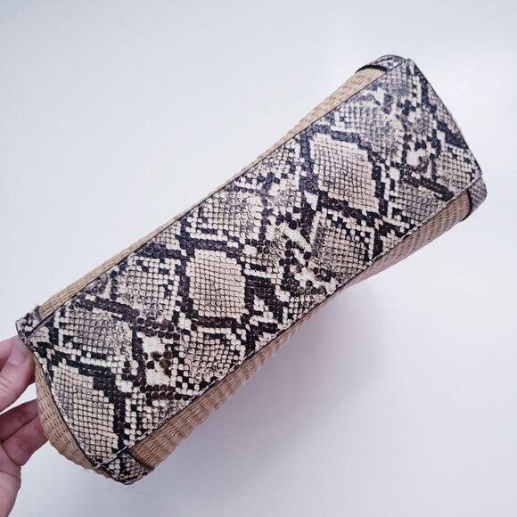 Nine West Snake Print and Raffia Carryall - Picture 3 of 7